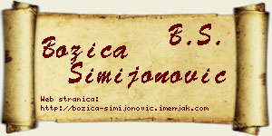Božica Simijonović vizit kartica